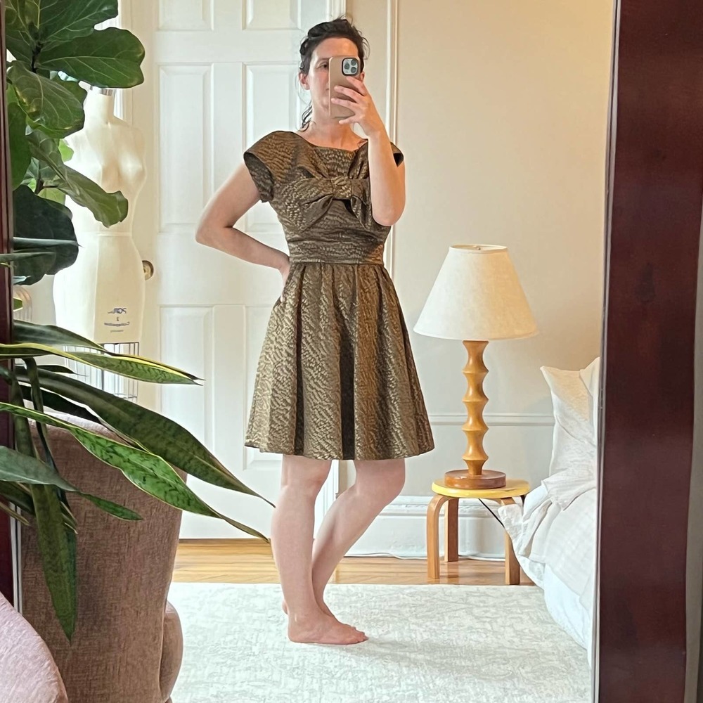 Ted Baker Metallic Bronze Mini Dress